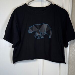 Tesla "CyberBear" Geometric Cropped Top Shirt Size Med NWOT #5008